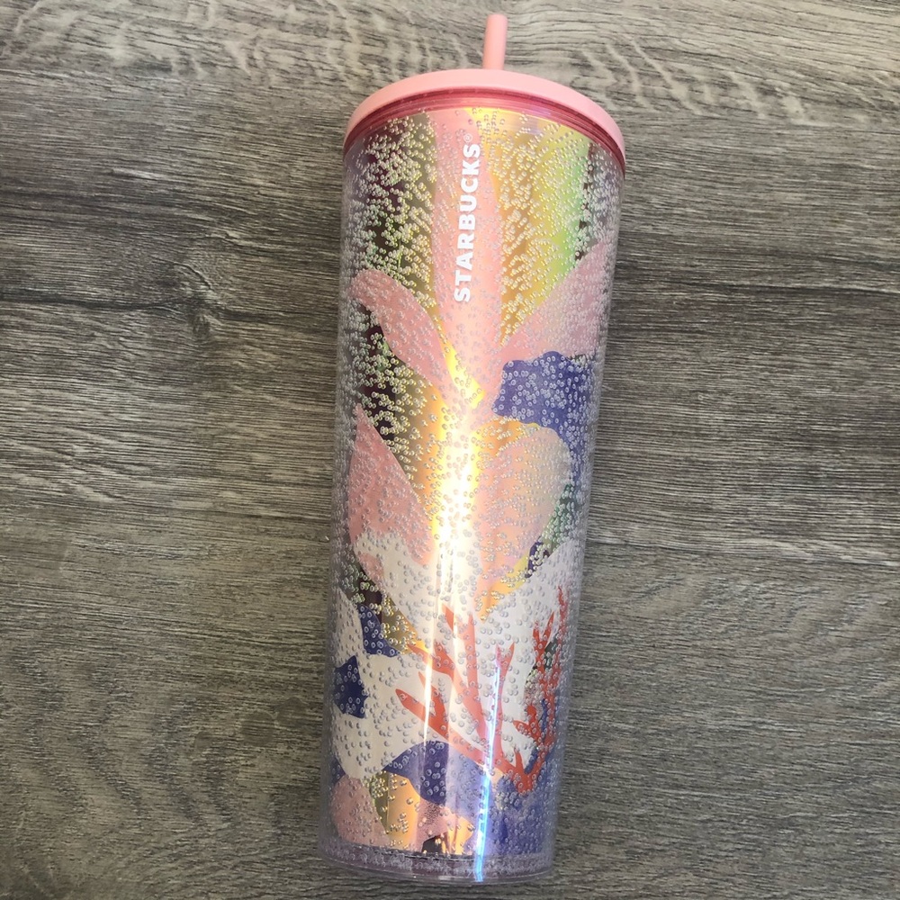 Brand New Starbucks Pink Coral Reef Bubble Tumbler